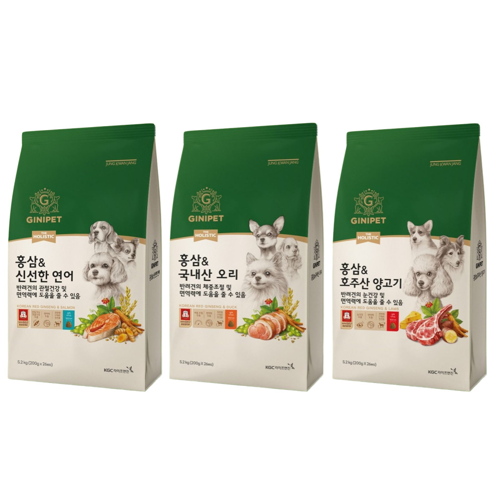 [정관장 지니펫] 더홀리스틱 강아지 사료 5.2kg 3종 (택1)